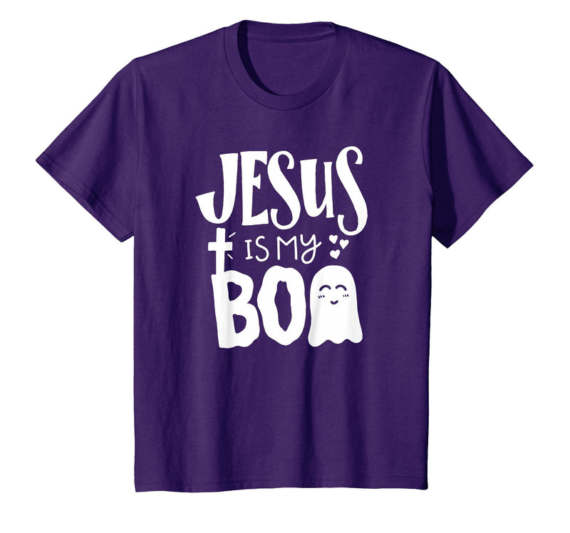 Jesus is My Boo - Funny Christian Halloween Quote Humor T-Shirt - Purple
