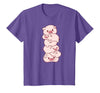 Pink Kawaii & Anime Stuff Pigs On A Pile - Cute Kawaii Anime - Pig Aesthetic Japanese T-Shirt - Purple Heather