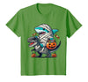 Funny Shark Dinosaur Halloween Kids Boys Tees Shark Riding Dinosaur T-rex Funny Halloween Pumpkin Boys Kid T-Shirt - Grass
