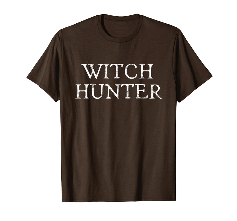Witch Hunter Halloween Funny Witch Hunter Halloween Costume Easy Lazy T-Shirt - Brown