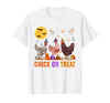 Autumn Pumpkin Chicken Halloween Chicken Farm Fall Halloween Chicken Pumpkin Chick Or Treat Spooky T-Shirt - White
