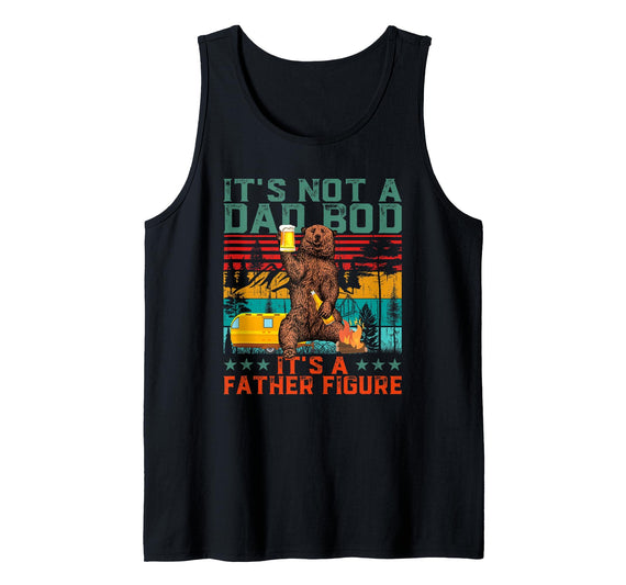 Father's Day Gifts for Dad Funny Bear And Dad Bod It's Not A Dad BOD It's Father Figure Bear Beer Fathers Day Tank Top - Black