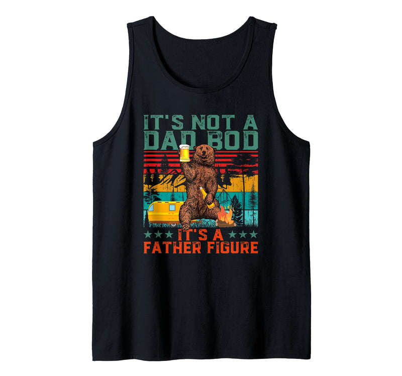 Father's Day Gifts for Dad Funny Bear And Dad Bod It's Not A Dad BOD It's Father Figure Bear Beer Fathers Day Tank Top - Black