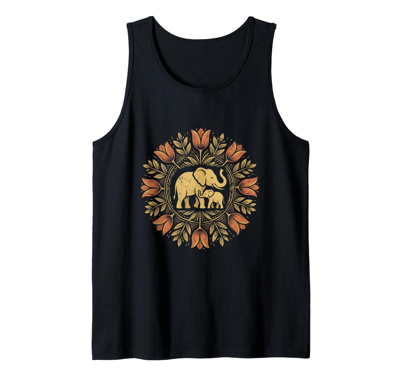 Mademark Mother Elephant Nudging Newborn Calf Maternity Tank Top - Men - Black