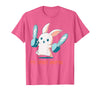 My Spirit Animal Cute Rabbit with Chainsaw T-Shirt in Pink Heather