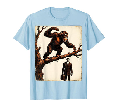 Monkey Flinging Poo at Businessman Graphic T-Shirt - Men