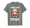 Funny Cow Apparel I Have OCD Obsessive Cow Disorder Cow Lover Farmer T-Shirt - Olive Heather