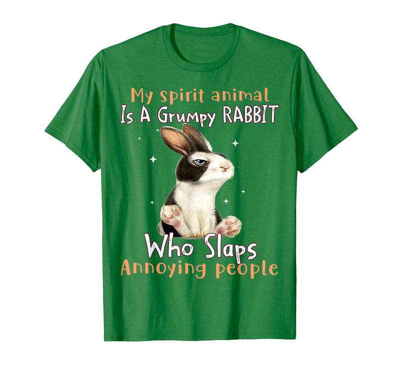 Cute Rabbit Lover Bunny Graphic T-Shirt (Dark Heather Grey) in Kelly Green