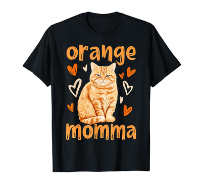 Orange Cat Tabby Cat Gifts Orange Momma Orange Cat Mom Tabby Cat Heart T-Shirt