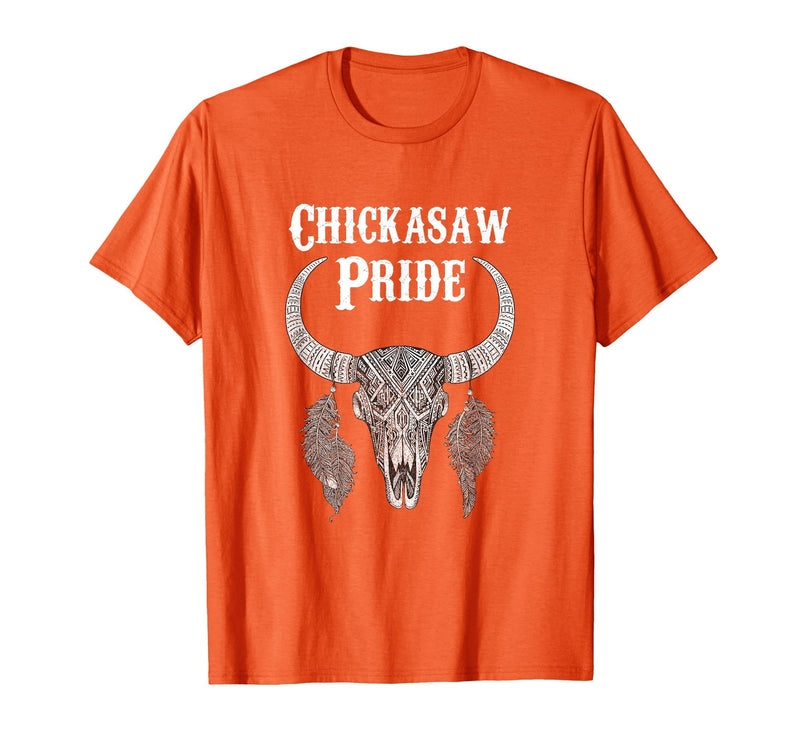 Chickasaw Pride Native American Nice Gifts Chickasaw Pride Tribe Native American Indian Buffalo T-Shirt - Orange