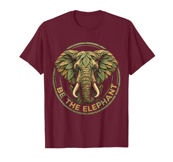 Mademark Be the Elephant Strength and Wisdom Design T-Shirt - Men - Burgundy