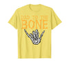 Mens Halloween Shirts For Dad Daddy Papa Men Halloween Dad to The Bone Skeleton Hand Fun Papa Costume Men T-Shirt - Lemon