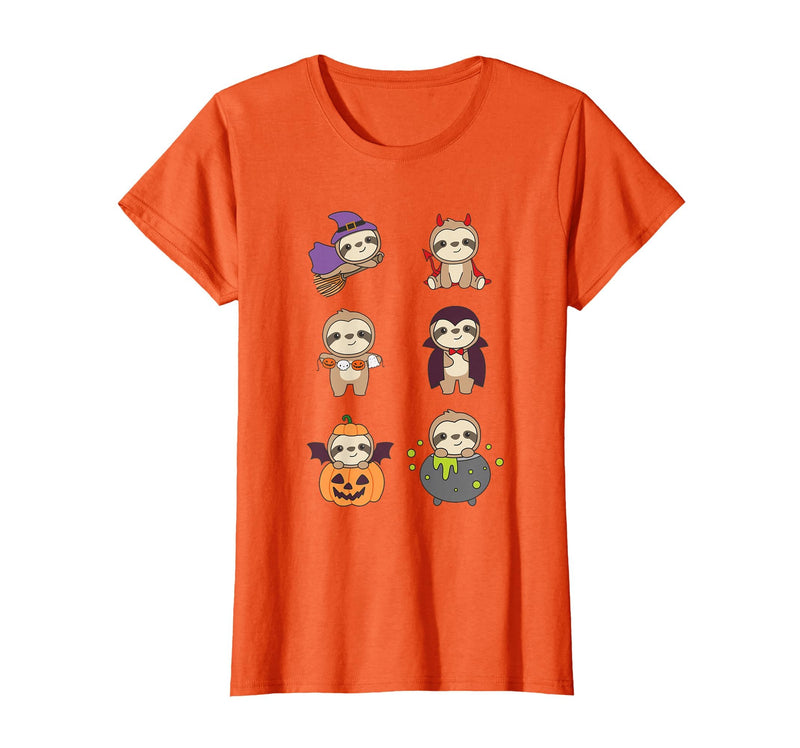 Sweet Animals For Halloween As Of 31 October Sloth Halloween Costume Sloths Halloween T-Shirt - Orange