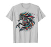 Mystical Native American Horse Farm Heritage Spirituality T-Shirt - Silver Grey