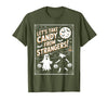 Classic Cool Candy Halloween Apparel Let's Take Candy from Strangers Retro Halloween T-Shirt - Olive Green