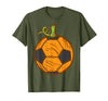 Halloween Shirts For Women Men Kids Boys Girls Halloween Soccer Ball Pumpkin Football Costume Boys Kids Men T-Shirt - Olive