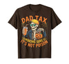 Dad Tax Halloween Pumpkin Candy Art Dad Tax Halloween Pumpkin Candy Funny Skull Men Dad Joke T-Shirt - Brown