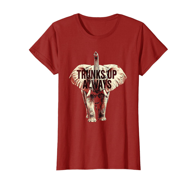 Mademark Trunks Up Always Elephant Graphic Design T-Shirt - Women - Cranberry Red