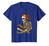 VibeKilla Video Game Halloween Skeleton Gamer Costume T-Shirt - Royal Blue