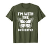 Im With Butterfly Halloween Costume Party Gift I'm with Butterfly Halloween Costume Matching Couples Party T-Shirt - Olive