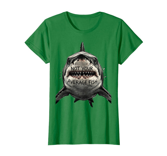 Mademark Not Your Average Fish Shark Graphic Design T-Shirt - Kelly Green