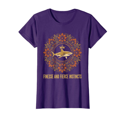 Finesse and Fierce Instincts Shark Women Design T-Shirt