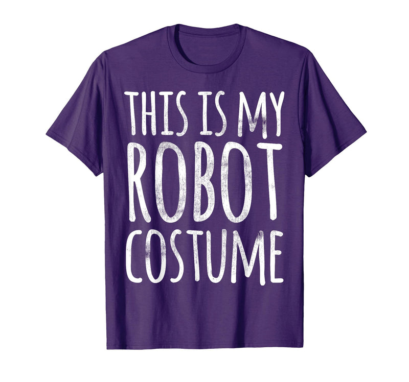 Funny Lazy Halloween T Shirt This is My Robot Costume T-Shirt - Purple