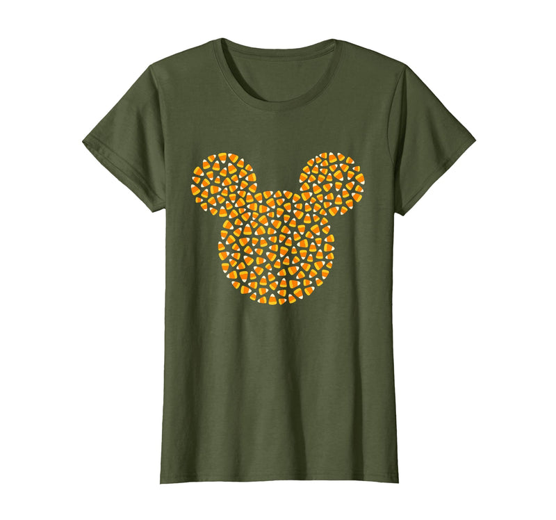 Disney Mickey Mouse Candy Corn Halloween T-Shirt - Olive Green