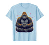 Mademark Meditating Gorilla Zen Monkey Graphic Design T-Shirt - Men - Baby Blue