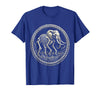 Mademark Elephant Skeleton Mid-Stride Through Tall Grass T-Shirt - Men - Royal Blue