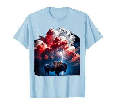 Cow Buffalo Storm Grazing We the People T-Shirt