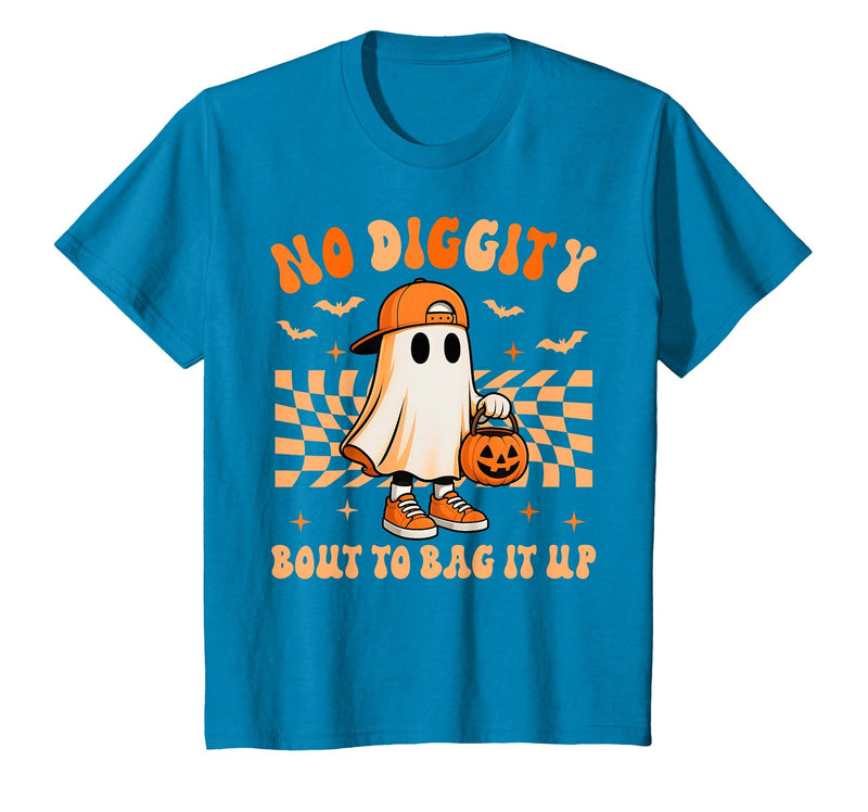 Ghost No Diggity Bout To Bag It Up Halloween Ades Ghost No Diggity Bout to Bag It Up Halloween Toddler Kids T-Shirt -
