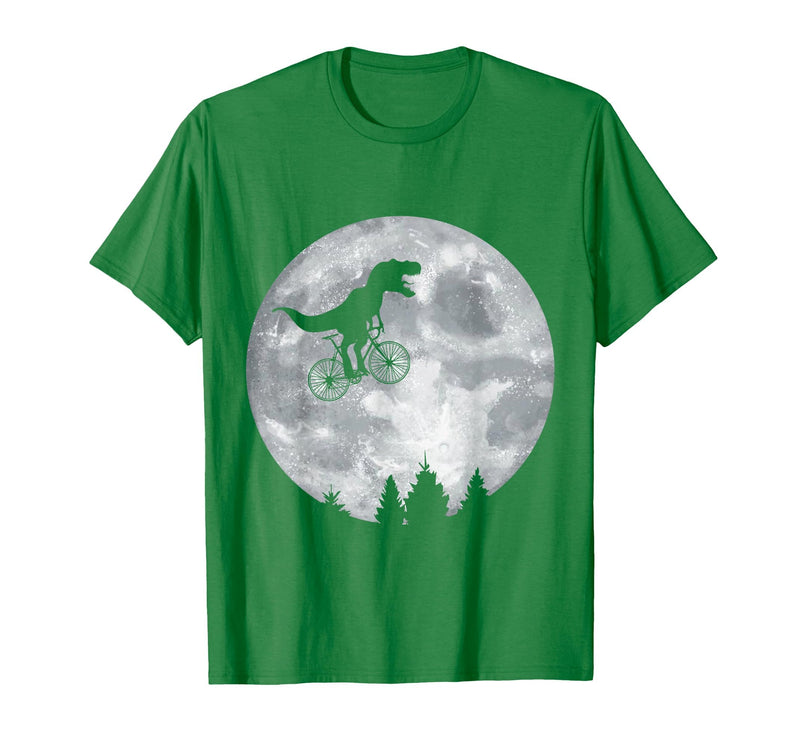 Check out my other Dinosaur T-shirts Dino Trex Riding Moon Bike Halloween Lunar Cycling T-Shirt - Kelly Green