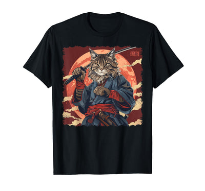 Maine Coon Cat Japanese Art Samurai Ukiyo-e Gifts Maine Coon Cat Japanese Art Samurai Ukiyo-e T-Shirt