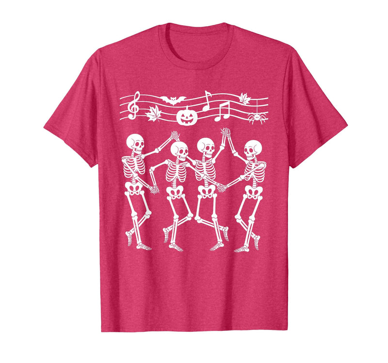 Dancing Skeletons Halloween Party Music Shirts Spooky Skeletons Symphony Halloween Dance Music Men Women T-Shirt - Red