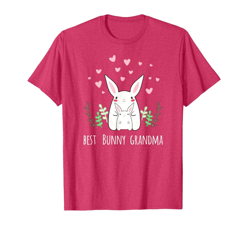Cute Bunny Grandma Rabbit Grandmother T-Shirt in Red Heather
