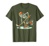 Halloween Costume For Hockey Lovers Funny Skeleton Hockey Halloween for Ice Hockey Lovers T-Shirt - Olive Green