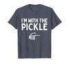 Funny Halloween Costume Holiday Party Gift I'm with The Pickle Funny Halloween Costume Matching Couples T-Shirt - Heather
