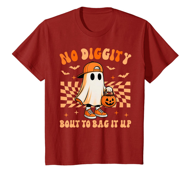 Ghost No Diggity Bout To Bag It Up Halloween Ades Ghost No Diggity Bout to Bag It Up Halloween Toddler Kids T-Shirt -
