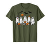 Spooky Dog Lovers Haunted Halloween Designs Halloween Ghost Dogs Pumpkin Candy Party Costume T-Shirt - Olive Green