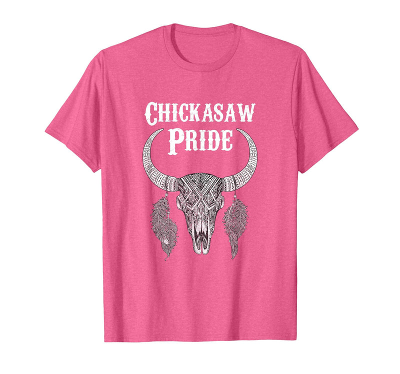 Chickasaw Pride Native American Nice Gifts Chickasaw Pride Tribe Native American Indian Buffalo T-Shirt - Pink Heather