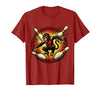 Mademark Pin Monkey Dodging Flying Pins Bowling Graphic T-Shirt - Men - Cranberry Red