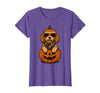 Funny Retro Maltipoo mom Halloween Spooky Cavapoo Pumpkin Halloween Doodle Dog Lover T-Shirt - Purple Heather