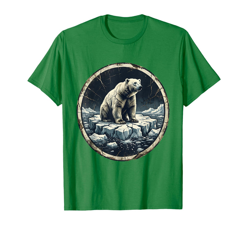 Mademark Polar Bear Drifting on Ice Floe Illustration T-Shirt - Kelly Green