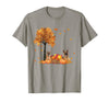 Funny German Shepherd Thanksgiving Halloween German Shepherd Autumn Leaf Fall Dog Thanksgiving Halloween T-Shirt - Slate Grey