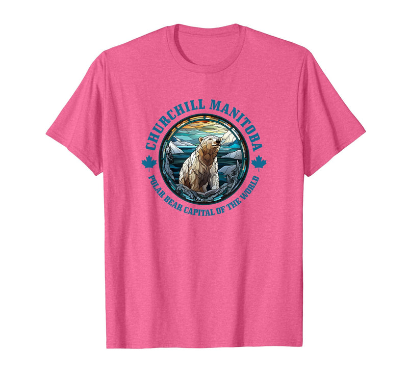 Churchill Polar Bear Shirts & Gifts Churchill Manitoba Canada Polar Bear Capital of The World T-Shirt - Pink Heather
