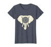 Mademark Elephant Head Ornate Mandala Illustration T-Shirt - Women - Heather Blue