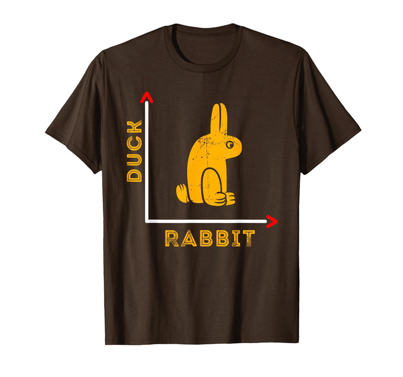 Wittgensteins Rabbit Duck Illusion Physics Nerd Math Geek T-Shirt in Brown