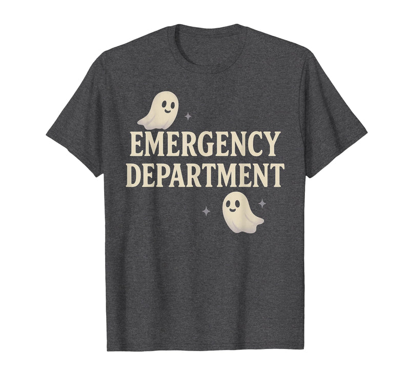 Emergency Department Shirts & Gifts HHWCo. ER Halloween Emergency Department Cute Ghost Design Spooky T-Shirt - Dark Heather