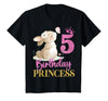 Kids 5th Birthday Rabbit Princess Girl Bunny 5 Years Old T-Shirt in Black